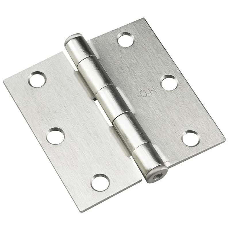 Full Mortise Butt Hinge - Size:3" - Finish:Brushed Nickel - Corner Type:Square Corner